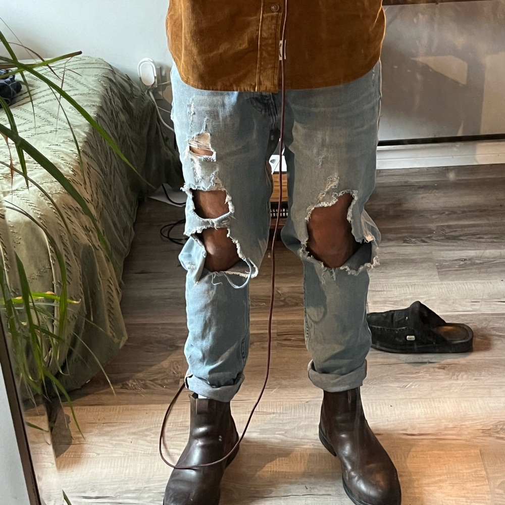 Urban outfitters, extreme distressed denim